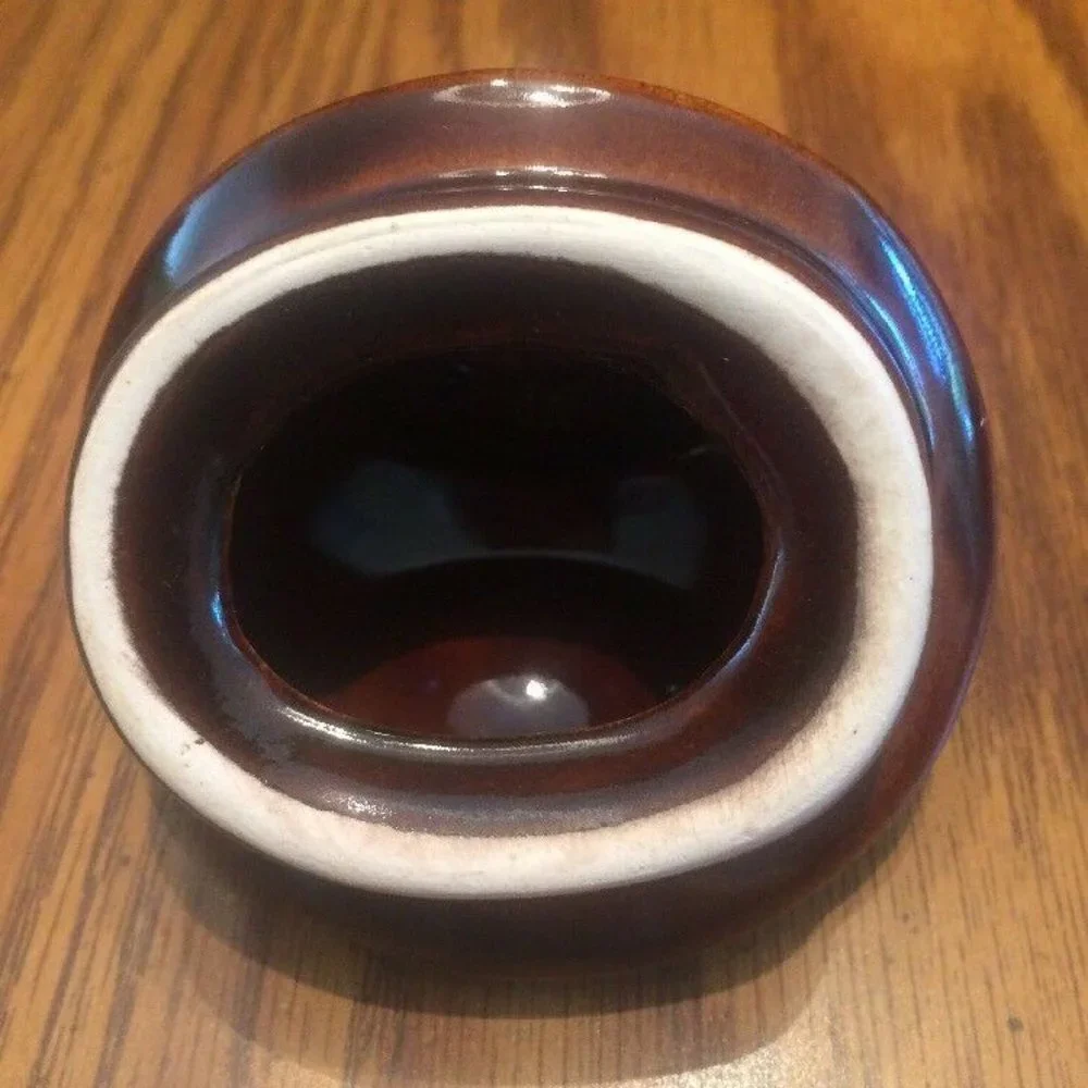 VTG Studio Pottery Glazed Creamer & Sugar Bowl Lid Brown Purple Beige Set Earthy